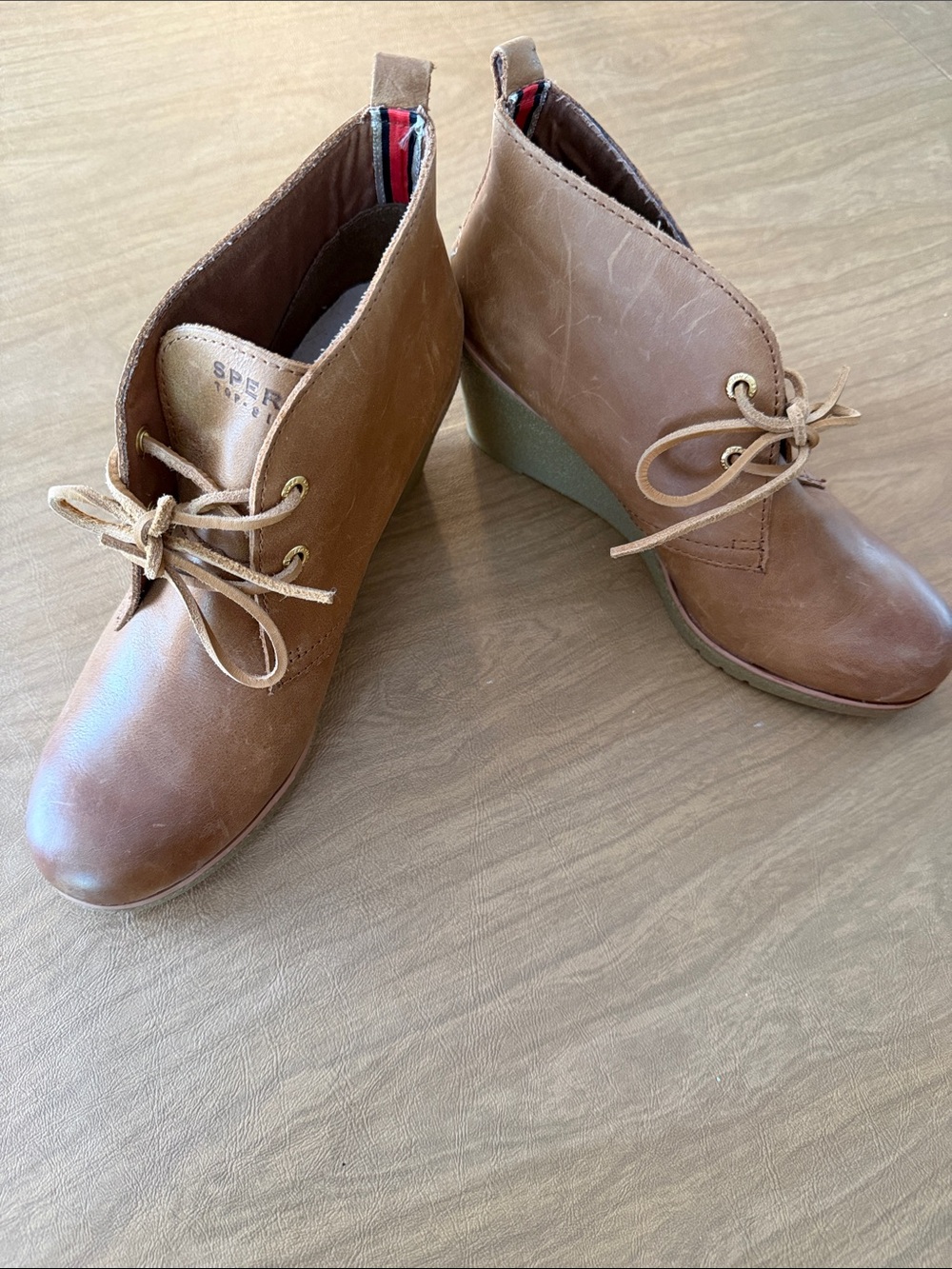 Sperry Women's Chestnut Lace-Up Wedge Ankle Booties